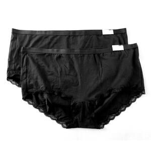 CATHERINE'S Intimates 2pr Black Boyshort Panties Underwear-Size 15 4X-NEW!